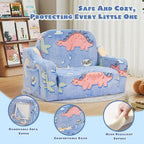 2-in-1 Toddler Chairs Comfy, Toddler Couches That Fold Out,Glow in The Dark, Extra Wide Kids Chairs for Toddler, Baby Couch for 1-3 Year Old, Gifts for Girls & Boys, Gray - Grand Goldman