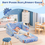 2-in-1 Toddler Chairs Comfy, Toddler Couches That Fold Out,Glow in The Dark, Extra Wide Kids Chairs for Toddler, Baby Couch for 1-3 Year Old, Gifts for Girls & Boys, Gray - Grand Goldman