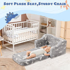 2-in-1 Toddler Chairs Comfy, Toddler Couches That Fold Out,Glow in The Dark, Extra Wide Kids Chairs for Toddler, Baby Couch for 1-3 Year Old, Gifts for Girls & Boys, Gray - Grand Goldman