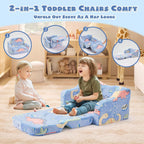 2-in-1 Toddler Chairs Comfy, Toddler Couches That Fold Out,Glow in The Dark, Extra Wide Kids Chairs for Toddler, Baby Couch for 1-3 Year Old, Gifts for Girls & Boys, Gray - Grand Goldman