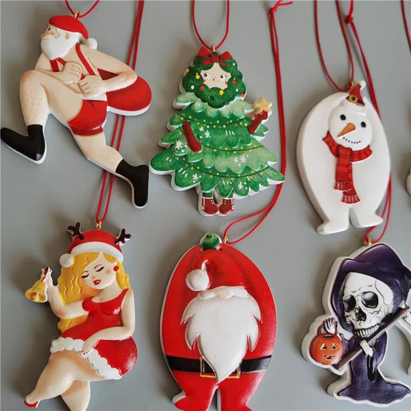 2021 Christmas Santa Claus Pendant  Refrigerator Magnets Halloween Grimace Nordic Decoration Pumpkin Cartoon Fridge Sticker - Grand Goldman