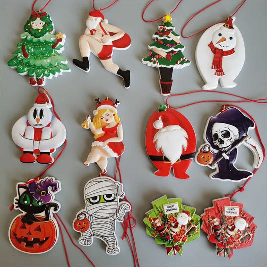 2021 Christmas Santa Claus Pendant  Refrigerator Magnets Halloween Grimace Nordic Decoration Pumpkin Cartoon Fridge Sticker - Grand Goldman