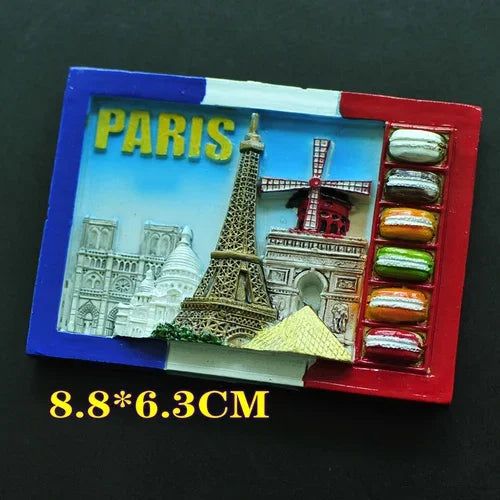 2024 New Design Europe Travel Souvenir Resin Fridge Magnets Paris France Creative Refrigerator Sticker Decor Gift for Family - Grand Goldman