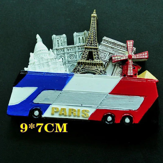 2024 New Design Europe Travel Souvenir Resin Fridge Magnets Paris France Creative Refrigerator Sticker Decor Gift for Family - Grand Goldman