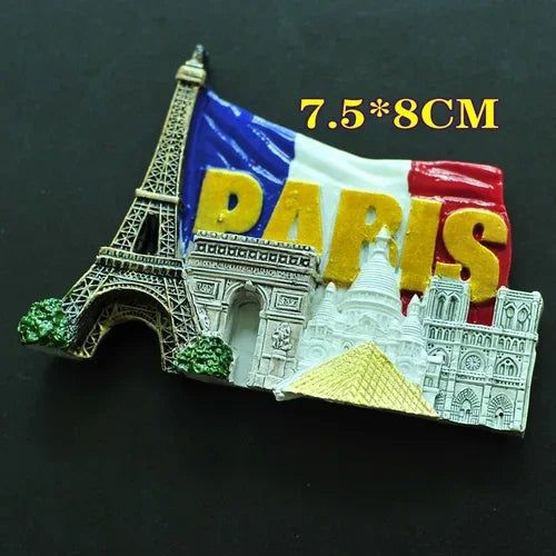 2024 New Design Europe Travel Souvenir Resin Fridge Magnets Paris France Creative Refrigerator Sticker Decor Gift for Family - Grand Goldman