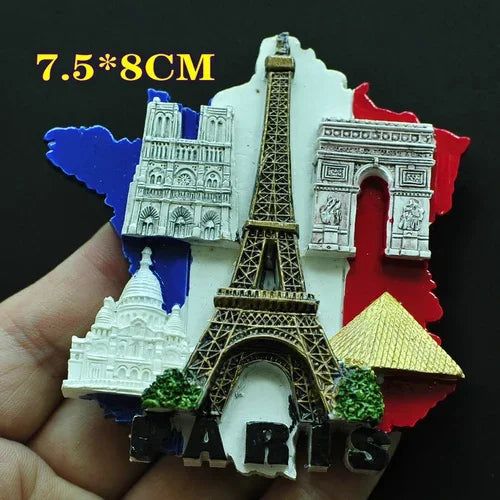 2024 New Design Europe Travel Souvenir Resin Fridge Magnets Paris France Creative Refrigerator Sticker Decor Gift for Family - Grand Goldman