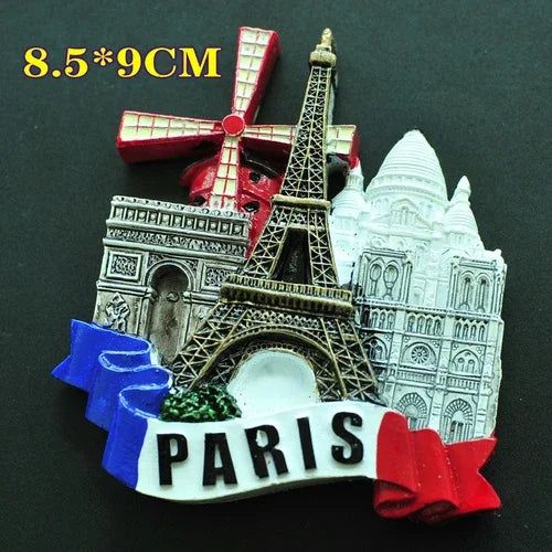 2024 New Design Europe Travel Souvenir Resin Fridge Magnets Paris France Creative Refrigerator Sticker Decor Gift for Family - Grand Goldman