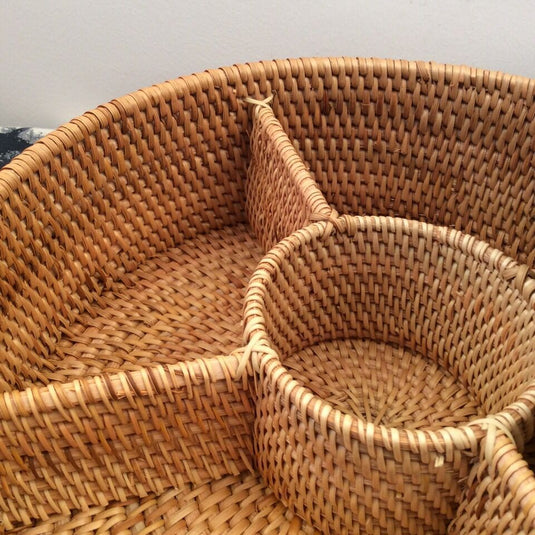 Autumn rattan woven storage fruit basket