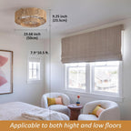 20 Inch Boho Caged Ceiling Fans with Lights Flush Mount, Layered Rattan Ceiling Fan with Light Remote Control with Reversible 6 Speeds for Bedroom, Nursery, Living Room, E12 Base, Indoor - Grand Goldman