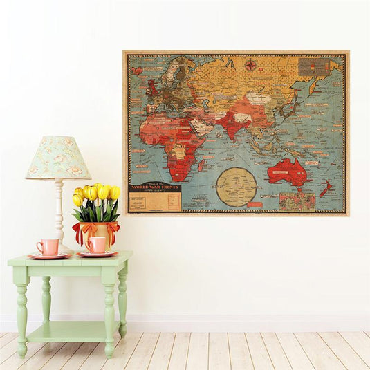 Vintage verdenskort plakat