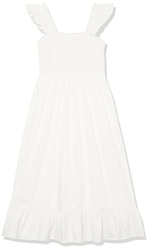 The Drop Women's Kimi Ruffled Shoulder Smocked Midi Dress, White, 2X, Plus Size