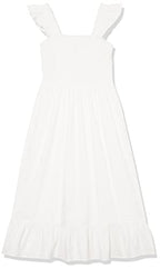 The Drop Women's Kimi Ruffled Shoulder Smocked Midi Dress, White, 2X, Plus Size