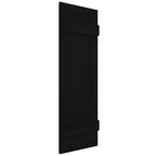 Ekena Millwork Lifetime Vinyl LJ4S14X05500BL Standard Four Board Joined, Board-n-Batten Vinyl Shutters, w/Installation Shutter-Lok's & Matching Screws (Per Pair), 14"W x 55"H, Black