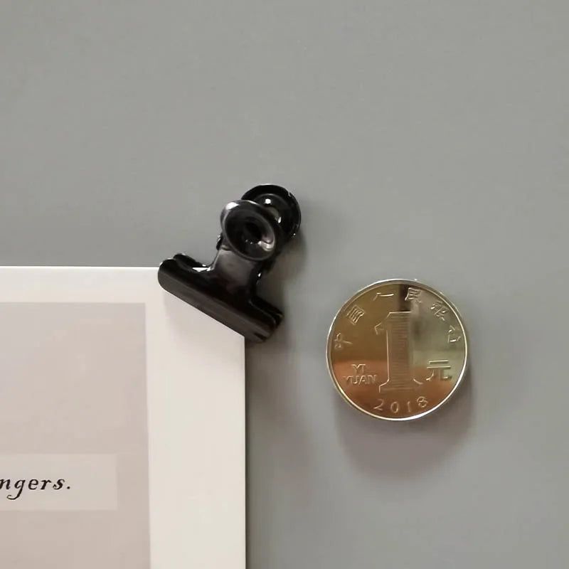 21mm Magnet Clamp Strong Magnetic Postcard Card Ticket Photo Wall Binder Clip Rose Gold Paper Clips Stationery Office Supplies - Grand Goldman