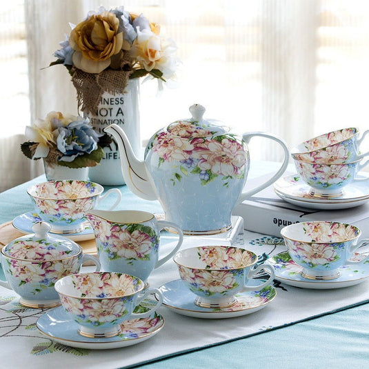 21piece-set Delicate Bone China Coffee Cup Set European - Grand Goldman