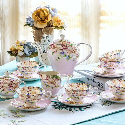 21piece-set Delicate Bone China Coffee Cup Set European - Grand Goldman