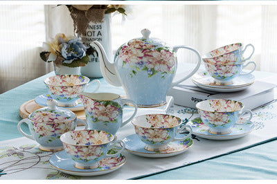 21piece-set Delicate Bone China Coffee Cup Set European - Grand Goldman