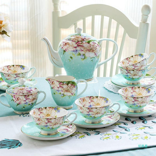 21piece-set Delicate Bone China Coffee Cup Set European - Grand Goldman