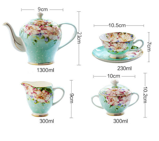 21piece-set Delicate Bone China Coffee Cup Set European - Grand Goldman