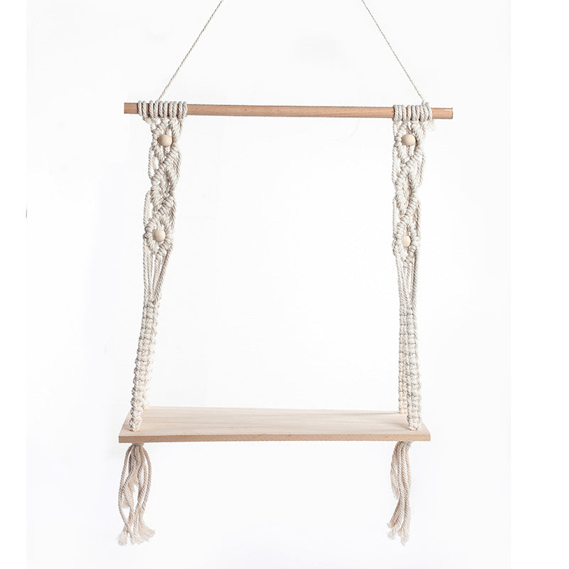 Hand-woven tapestry shelf