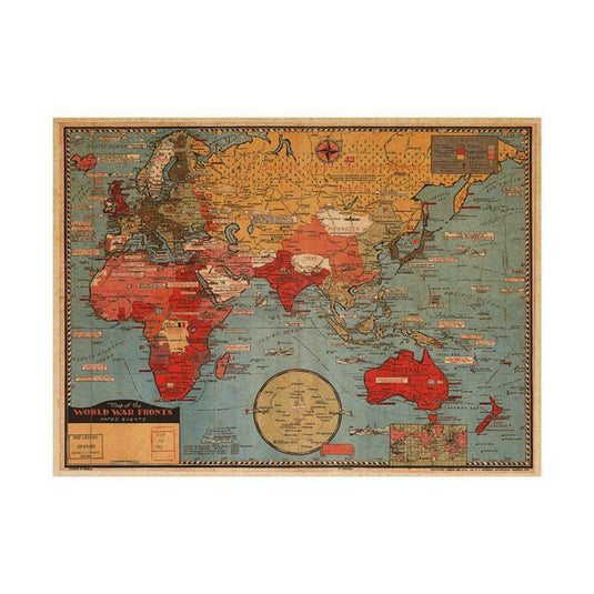 Affiche de carte du monde vintage