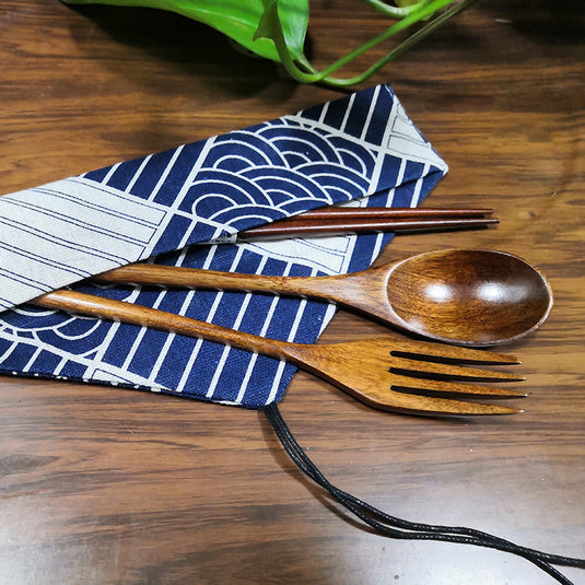 Ensemble cuillère et fourchette portable de style japonais