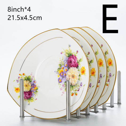 Jingdezhen Household Ceramic Square Deep Plate 8 Inch Nest Plate European Round Dish Plate
