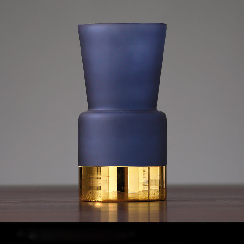 Nordic Light Luxury Frosted Gold Edge Glass Bottle Vase Decoration