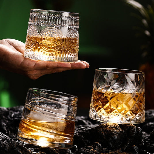 Rotating Whisky Glass, Whiskey Scotch Bourbon Crystal