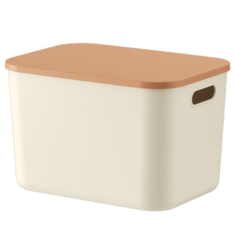 Cream Style Household Storage Box With Lid Desktop Clothing Storage Box Large