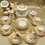 24K Gold coffee set ,cup&saucer set,bone china golden plate tableware set - Grand Goldman