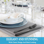 24 Pcs Silverware Set with Steak Knives Service for 4,Stainless Steel Flatware Set,Mirror Polished Cutlery Utensil Set,Home Kitchen Eating Tableware Set,Include Fork Knife Spoon Set,Dishwasher Safe - Grand Goldman