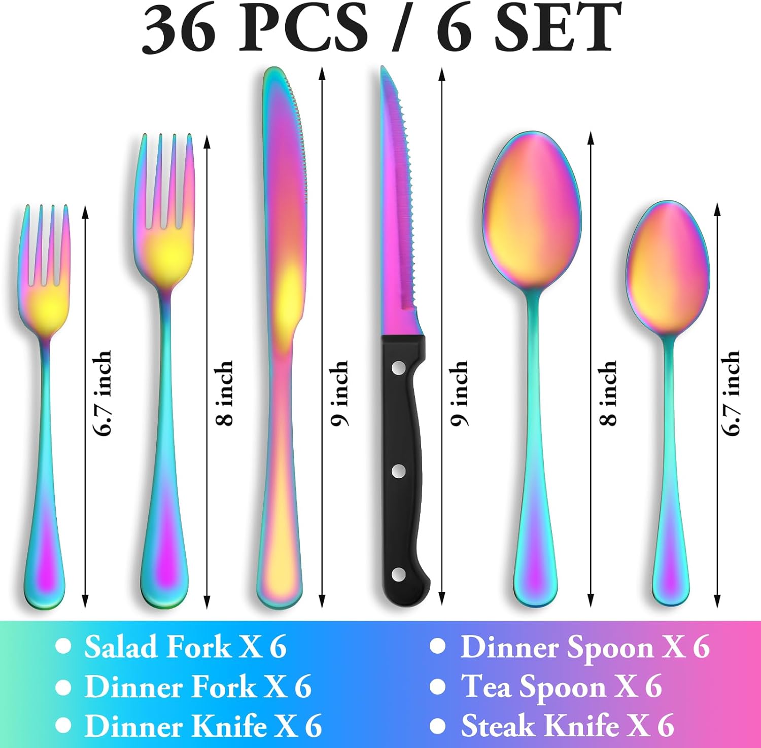 24 Pcs Silverware Set with Steak Knives Service for 4,Stainless Steel Flatware Set,Mirror Polished Cutlery Utensil Set,Home Kitchen Eating Tableware Set,Include Fork Knife Spoon Set,Dishwasher Safe - Grand Goldman