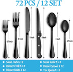 24 Pcs Silverware Set with Steak Knives Service for 4,Stainless Steel Flatware Set,Mirror Polished Cutlery Utensil Set,Home Kitchen Eating Tableware Set,Include Fork Knife Spoon Set,Dishwasher Safe - Grand Goldman