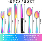 24 Pcs Silverware Set with Steak Knives Service for 4,Stainless Steel Flatware Set,Mirror Polished Cutlery Utensil Set,Home Kitchen Eating Tableware Set,Include Fork Knife Spoon Set,Dishwasher Safe - Grand Goldman