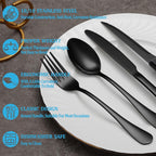 24 Pcs Silverware Set with Steak Knives Service for 4,Stainless Steel Flatware Set,Mirror Polished Cutlery Utensil Set,Home Kitchen Eating Tableware Set,Include Fork Knife Spoon Set,Dishwasher Safe - Grand Goldman