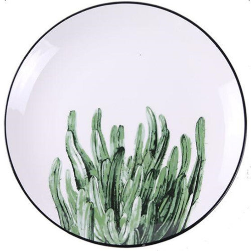 Green Plant Ceramic Plate Cartoon Fruit Plate