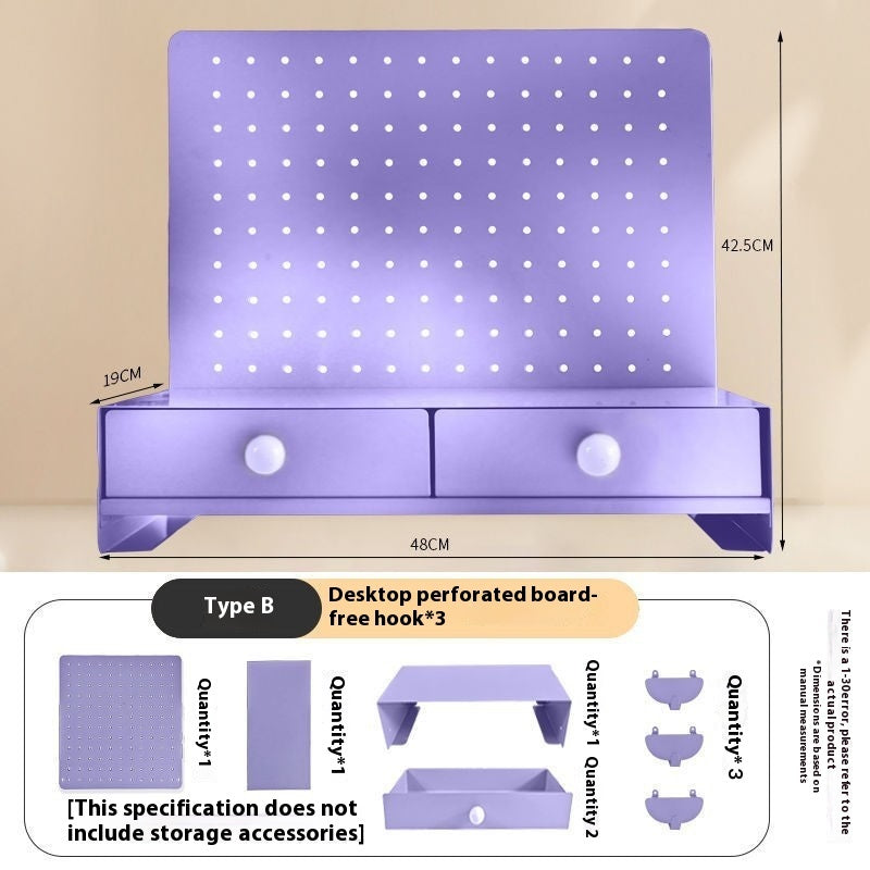 Desktop Wire-wrap Board Storage Rack Iron Home Office Study Desk