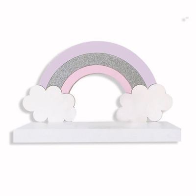 Wooden rainbow shelf