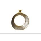 Vaso a cerchio in ceramica dorata decorazione per soggiorno e veranda