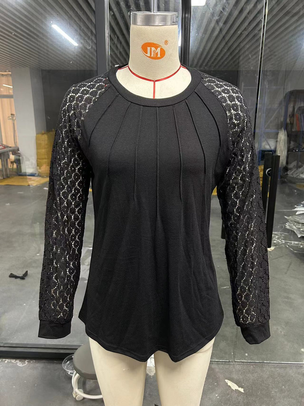 Casual Autumn Knitted Shirt Women's Lace