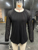 Casual Autumn Knitted Shirt Women's Lace