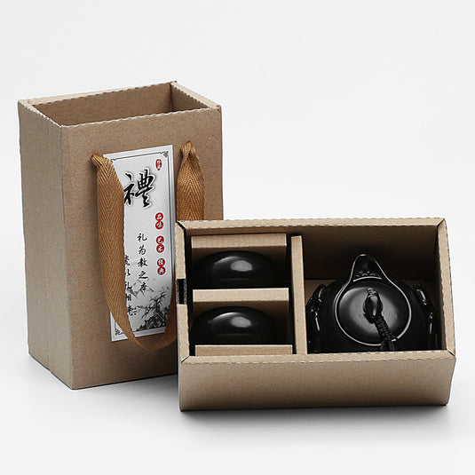 Cheap Promotional  Ceramic Kung Fu Tea Set Gift Box