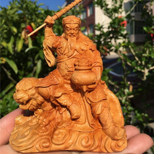 Solid Wood Carving Zhao Gongming Ornaments Handicraft
