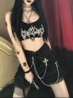 Chain Lace Tie All-match Bust Skirt Pants