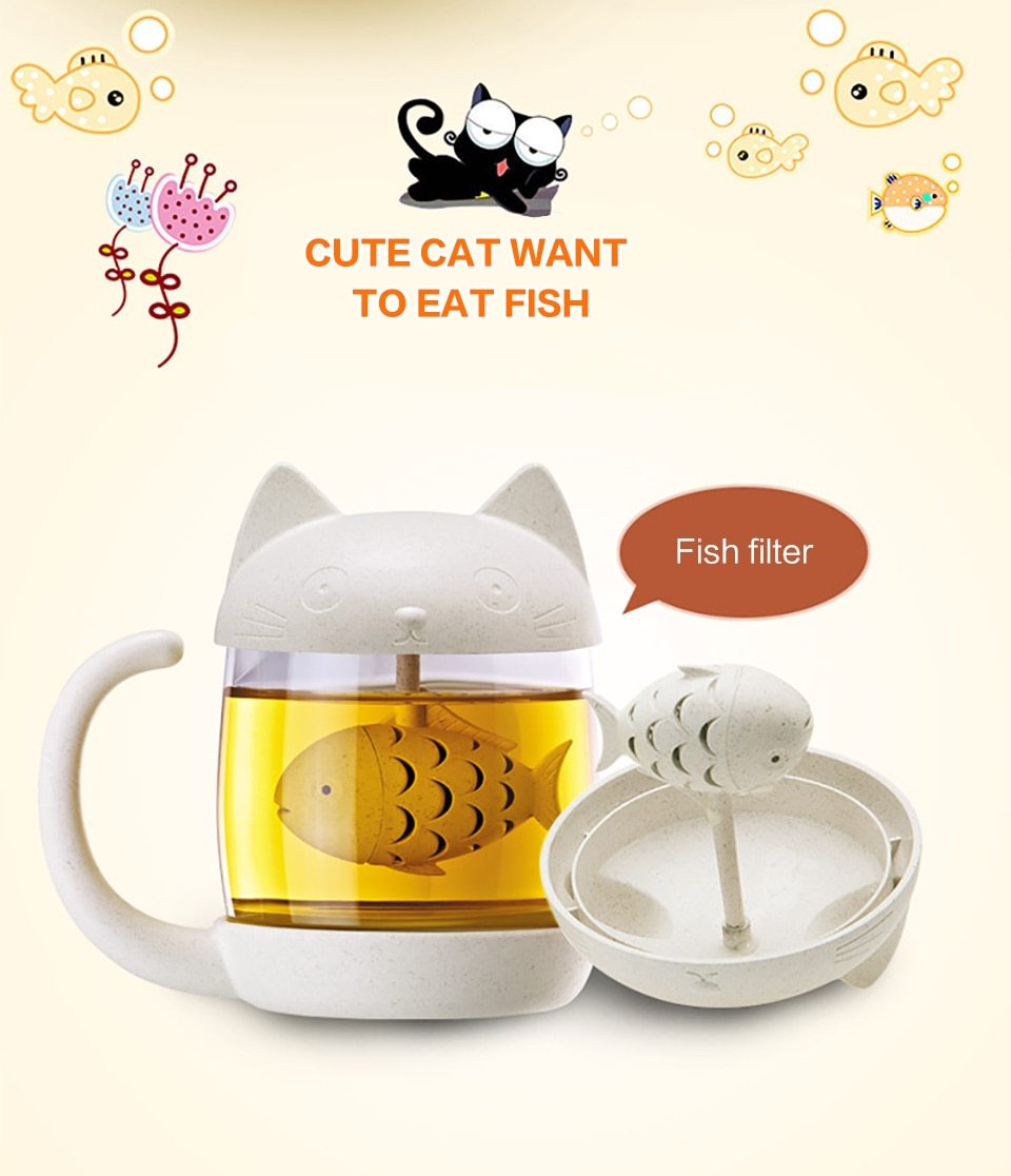 1PC Creative New Tea Strainer Cat Tea Infuser Cup Grasses Mug Teapot Teabags for Tea & Coffee Filter Drinkware Kitchen Tools