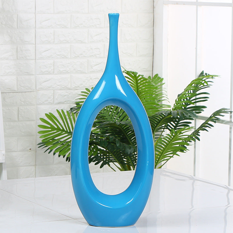 Hul dekoration keramisk vase hjem vase dekoration