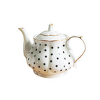 English afternoon tea set bone china polka dot handmade gold teapot