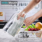 2 Liter 68 oz Glass Pitcher with Lid and Spout, Bivvclaz Water Pitcher for Fridge, Glass Carafe for Hot/Cold Water, Large Iced Tea Pitcher for Coffee, Juice and Homemade Beverage - Grand Goldman