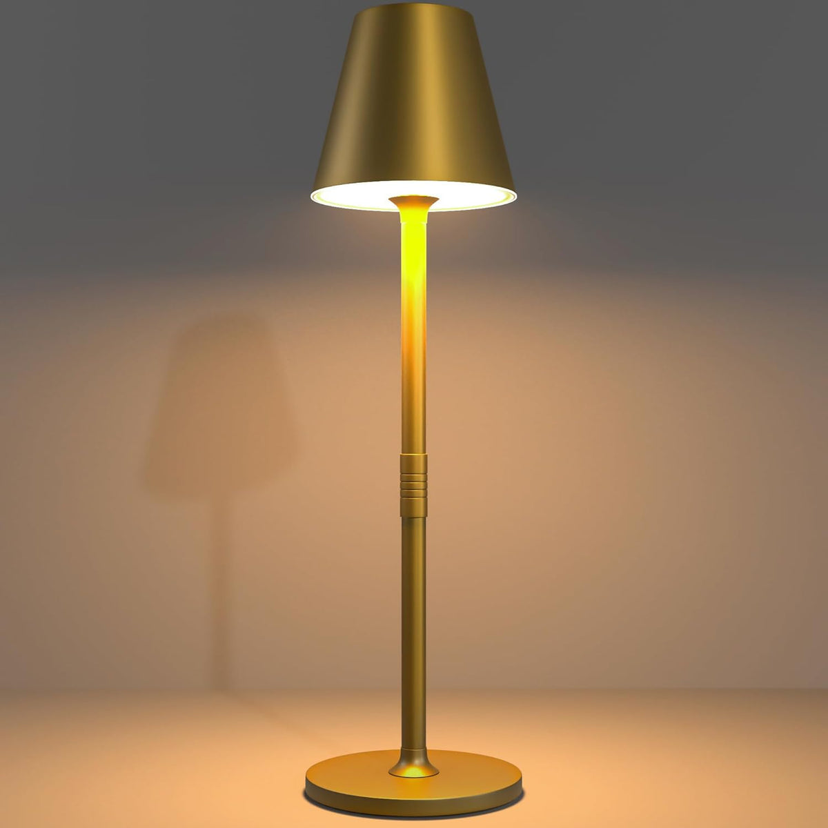 2 Pack LED CordlessTable Lamp,4000mAh Rechargeable Battery Desk lamp,3 Level Brightness Night Light,Minimalist Design, for Couple Dinner/Coffee Table/Restaurant/Bedroom(Black 2pack) - Grand Goldman